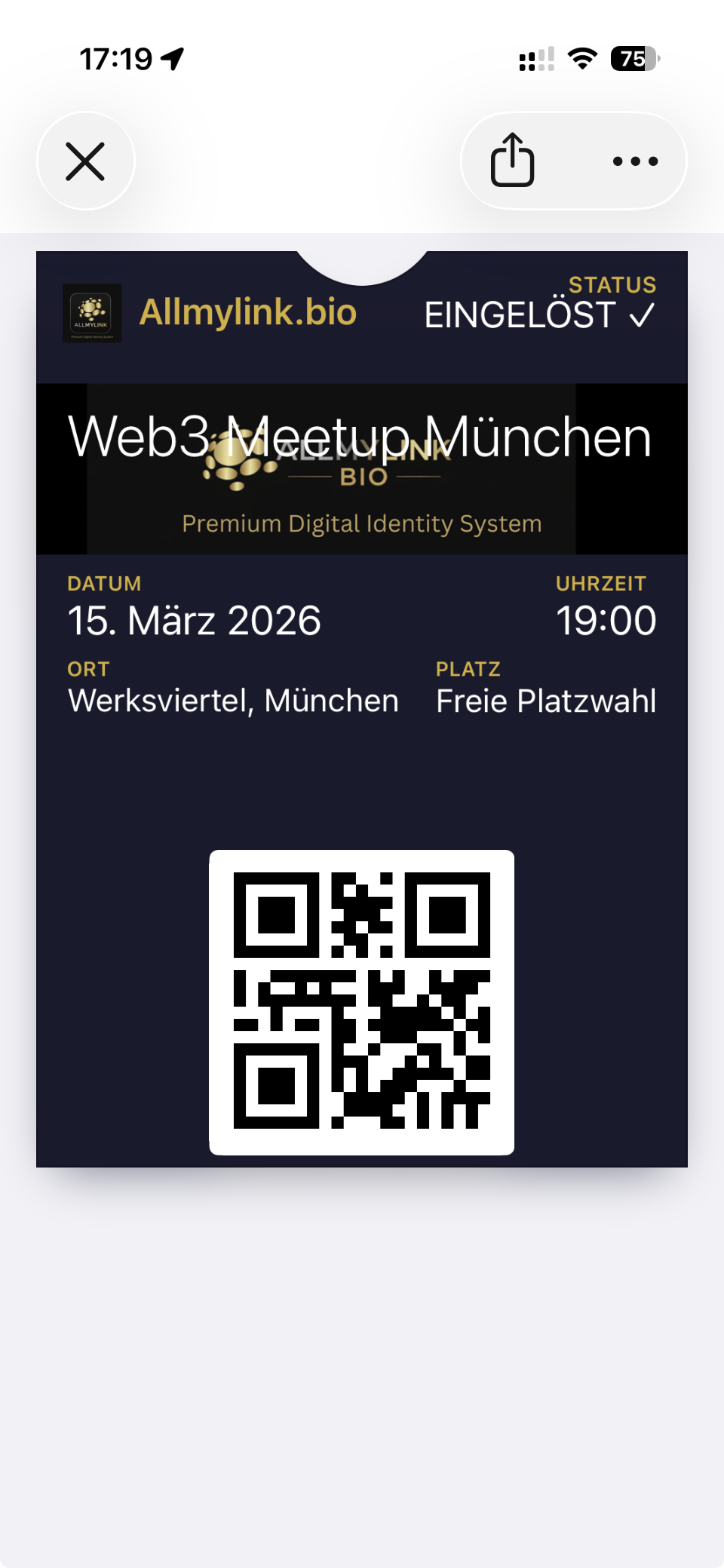 Event Ticket im Apple Wallet — Web3 Meetup M&uuml;nchen